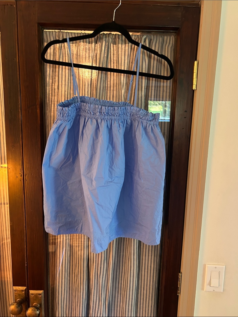 Light Blue Smocked Strap Top